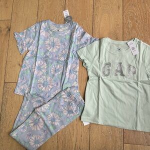 GAP Kids Pajamas Set - Mint Green and Blue Floral